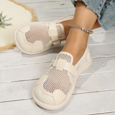 Damenschuhe 2025 Heißer Verkauf Gürtelschnalle Damen Ballerinas Runde Zehenpartie Lässig Mesh Leicht Bequem Hohe Qualität Flach Niedrige Absätze