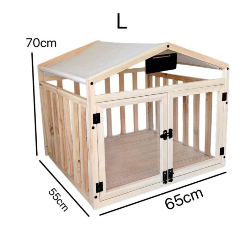 Wooden Transparent Pet House with Double Doors Indoor Dog Cat Crate Fence Stable Safe Houses for Small To Medium Cats Dogs
