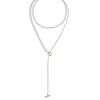 Gradient Pearl Necklace for Women - French Luxury Niche Design, Versatile Long OT Buckle Sweater Chain.