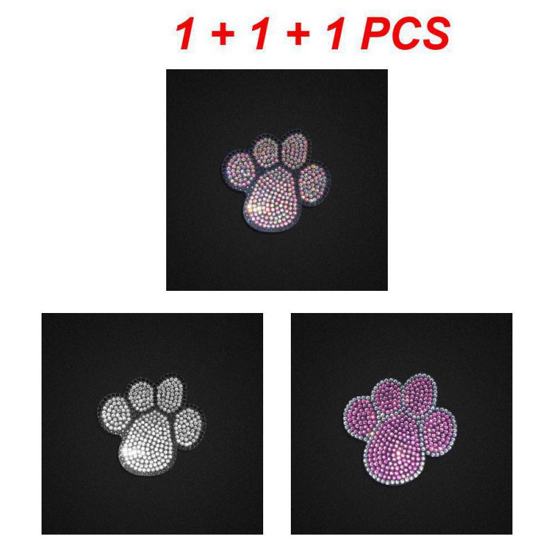 2/3/4PCS Puppy Footprint Water Coaster Durable Self-adhesive Car Decor Body Stickers Universal Multi-color