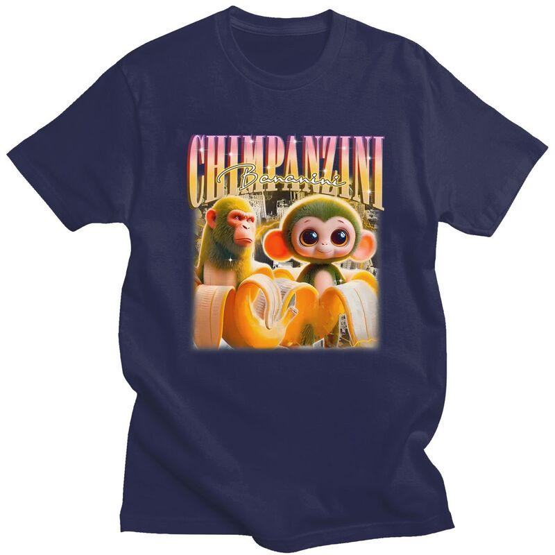 

Male Chimpanzee Bananini Funny Italian Brainrot Meme T Shirt Round Neck Short Sleeve 100 Cotton Tee Shirt Streetwear Clothes 4XL
