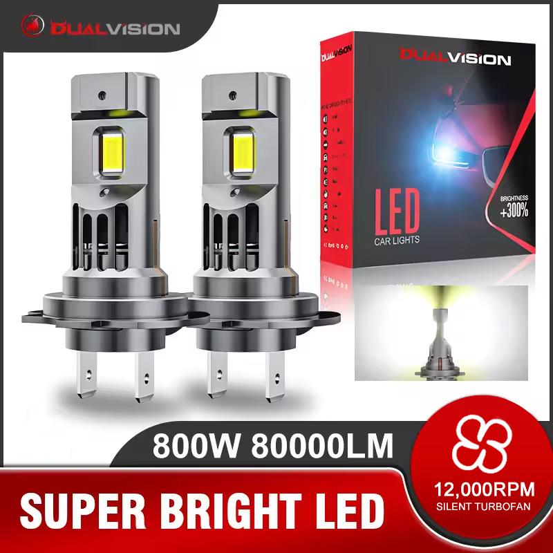 

800W Turbo H7 H11 LED Headlight Bulbs CANBUS Lights 80000LM H4 9012 9005 HB3 9006 Mini Lamp 3580 CSP Wireless Car LED with Fan 6000K White
