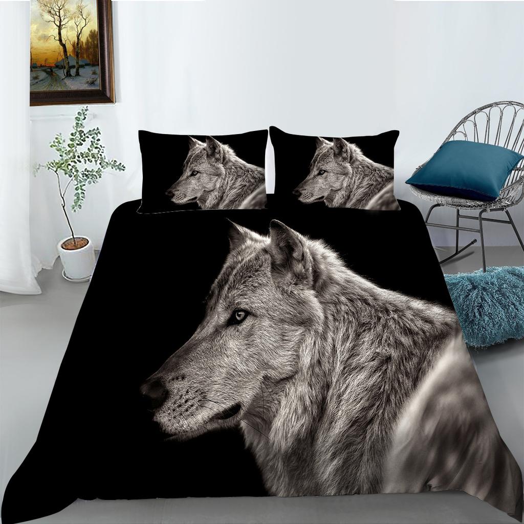 Wolf Series 3D Digital Printed Polyester Bedding Two-Piece Set Of Three Pieces