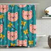 Cat Print Shower Curtain With Yellow Flowers Design For Bathroom Decor 3D Printed Waterproof Fabric Material Size:60X72 Inches