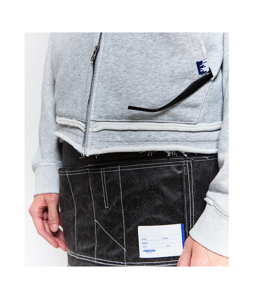 Painters Double Hem Distressed Zip-Up Hoodie