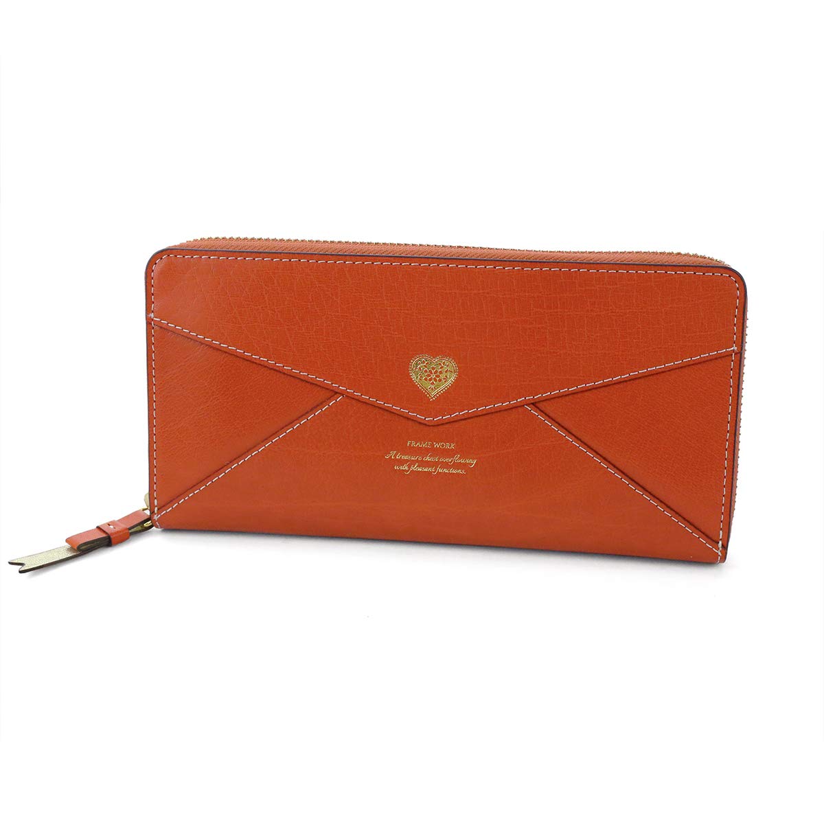 

Long wallet with coin round zipper genuine lucky [Framework] purse, type, leather, charm, ladies, orange, FW-43212-34 помаранчевий