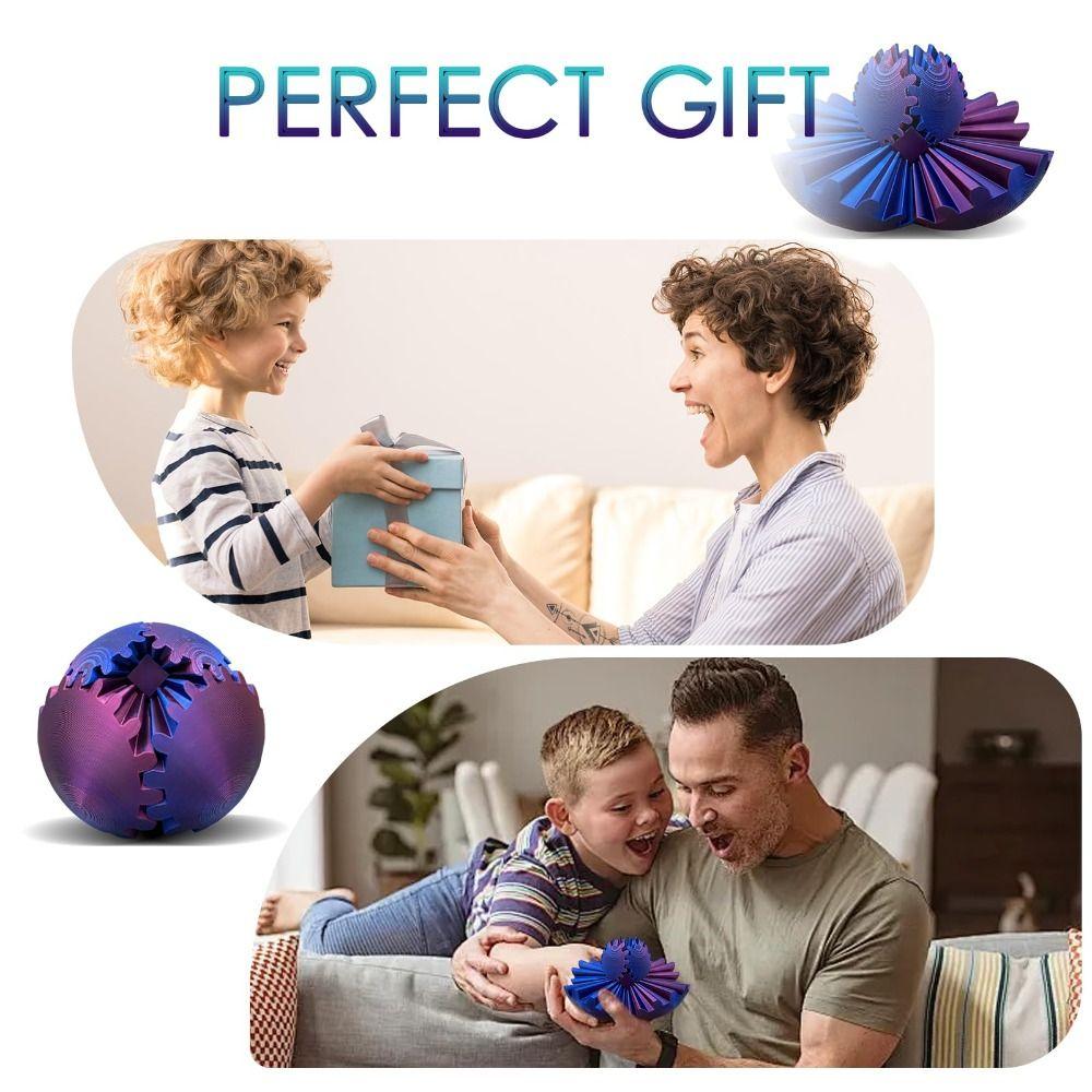 Gear Sphere 3D Printed Gear Ball Fidget Toy Stress Ball Creative Spin Ball  for Kids