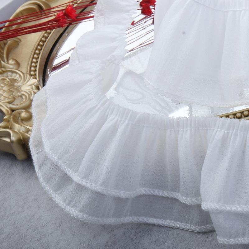 4Meters/lot 5cm double-layer chiffon lotus leaf pleated lace toy skirt clothing curtain pleated decorative lace