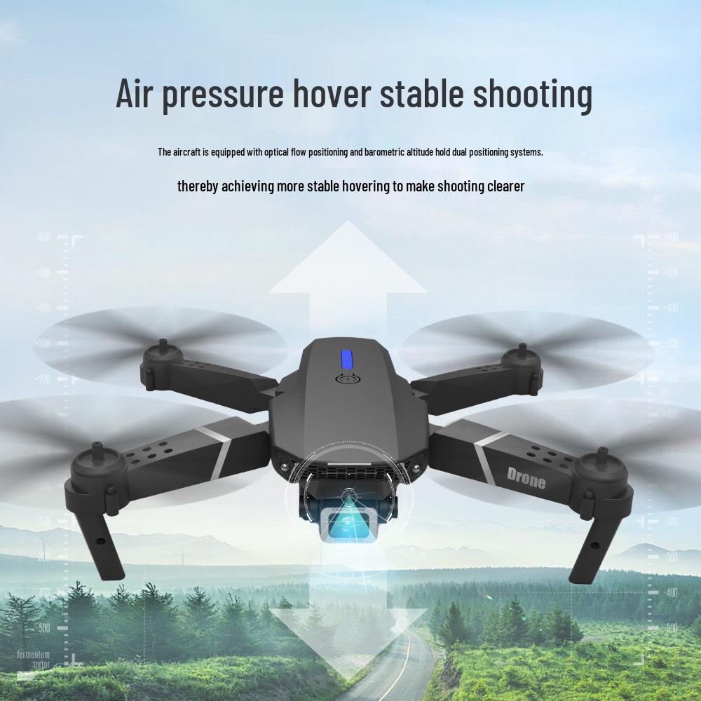 Drone E88 Transfronteiriço: Brinquedo Profissional de Fotografia Aérea com Longa Duração de Bateria para Crianças de 6 a 12 Anos.