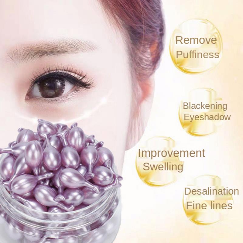 50Pcs Hexapeptide Capsule Serum Eyes Essence Hydrating Remover Dark Circles Wrinkle Anti-puffiness Moisturizing Eye Serum