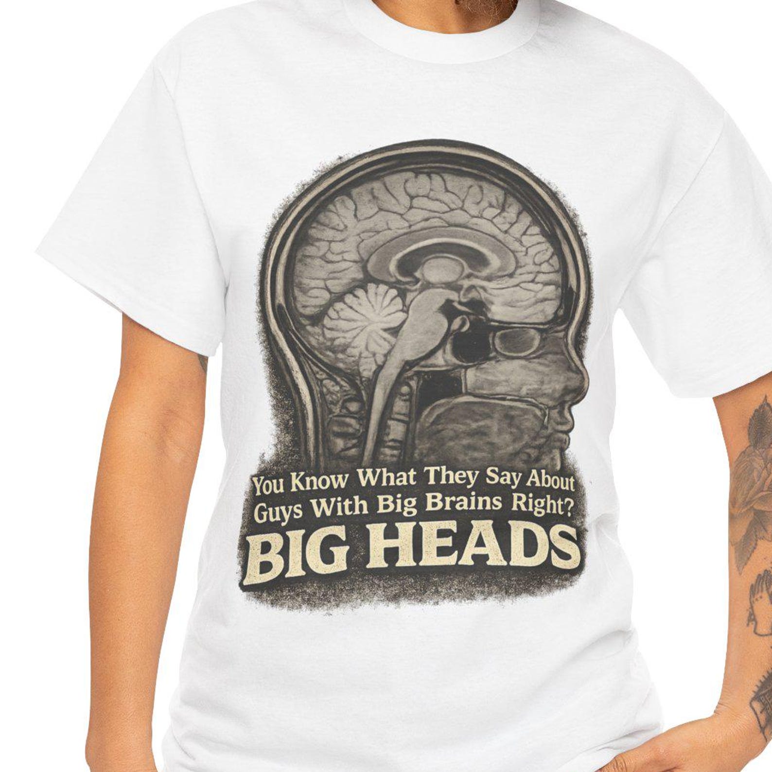 Big Heads anatomical brain skull T-Shirt | vintage x-ray illustration 4XL