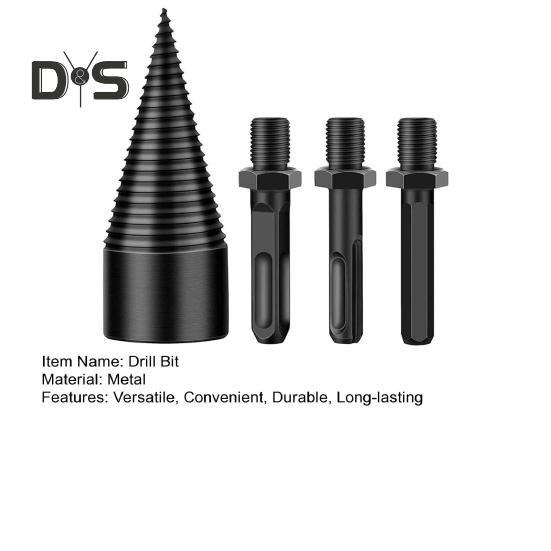 1 Set Drill Bit Efficient Firewood Log Splitter Drill Bit Easy To Use High Hardness Wood Splitting Drill Bit for Home