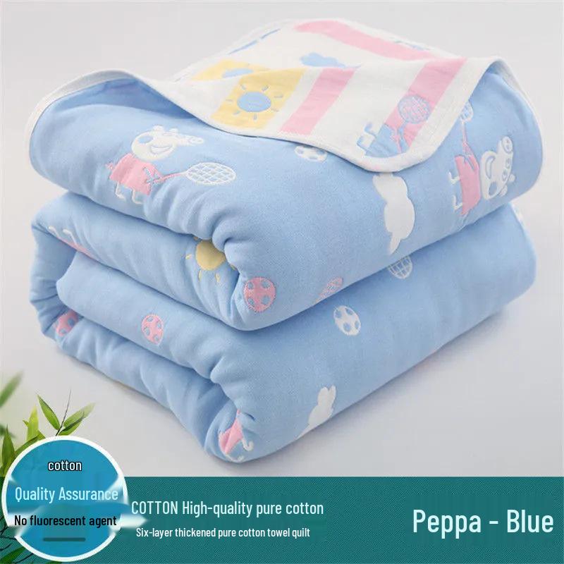 Soft Pure Cotton Gauze Quilt: Baby Swaddle, Stroller & Sofa Blanket