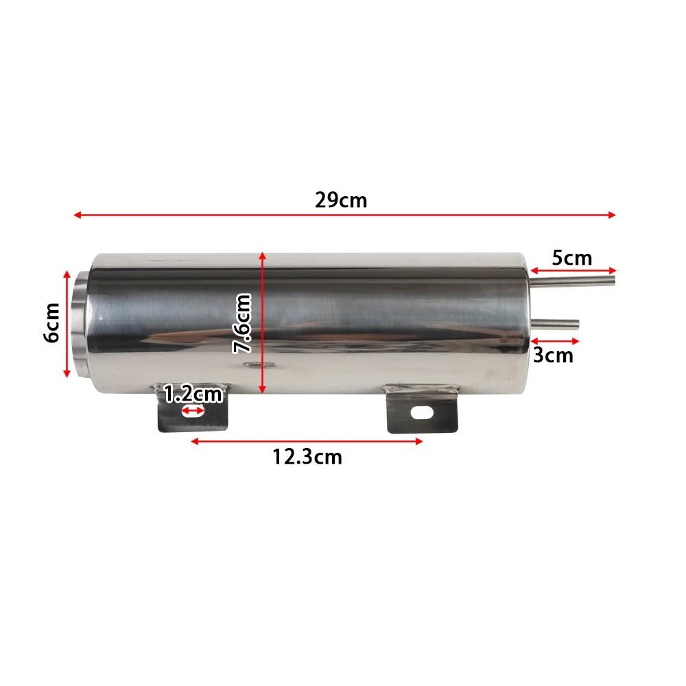 2''x13” / 3''x10” Radiator Coolant Overflow Puke Tank Universal Polished Stainless Steel Radiator Coolant Overflow Tank