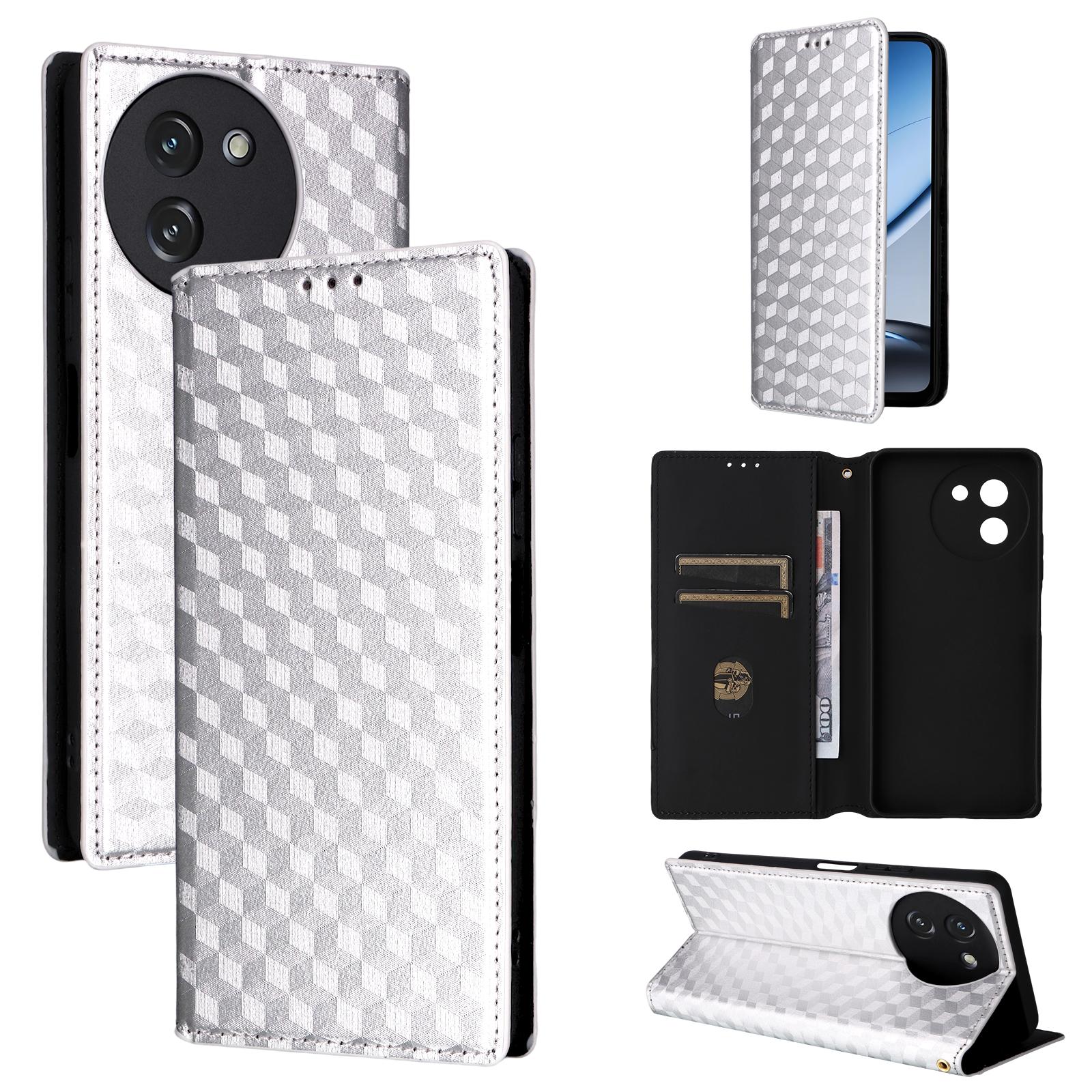 

Чохол-книжка для Doogee Note 59/Note 59 Pro з PU шкіри, захист всього корпусу з [блокуванням RFID], протиударний, міцний, ретро чохол для телефону Doogee Note59/Note 59 Pro срібний