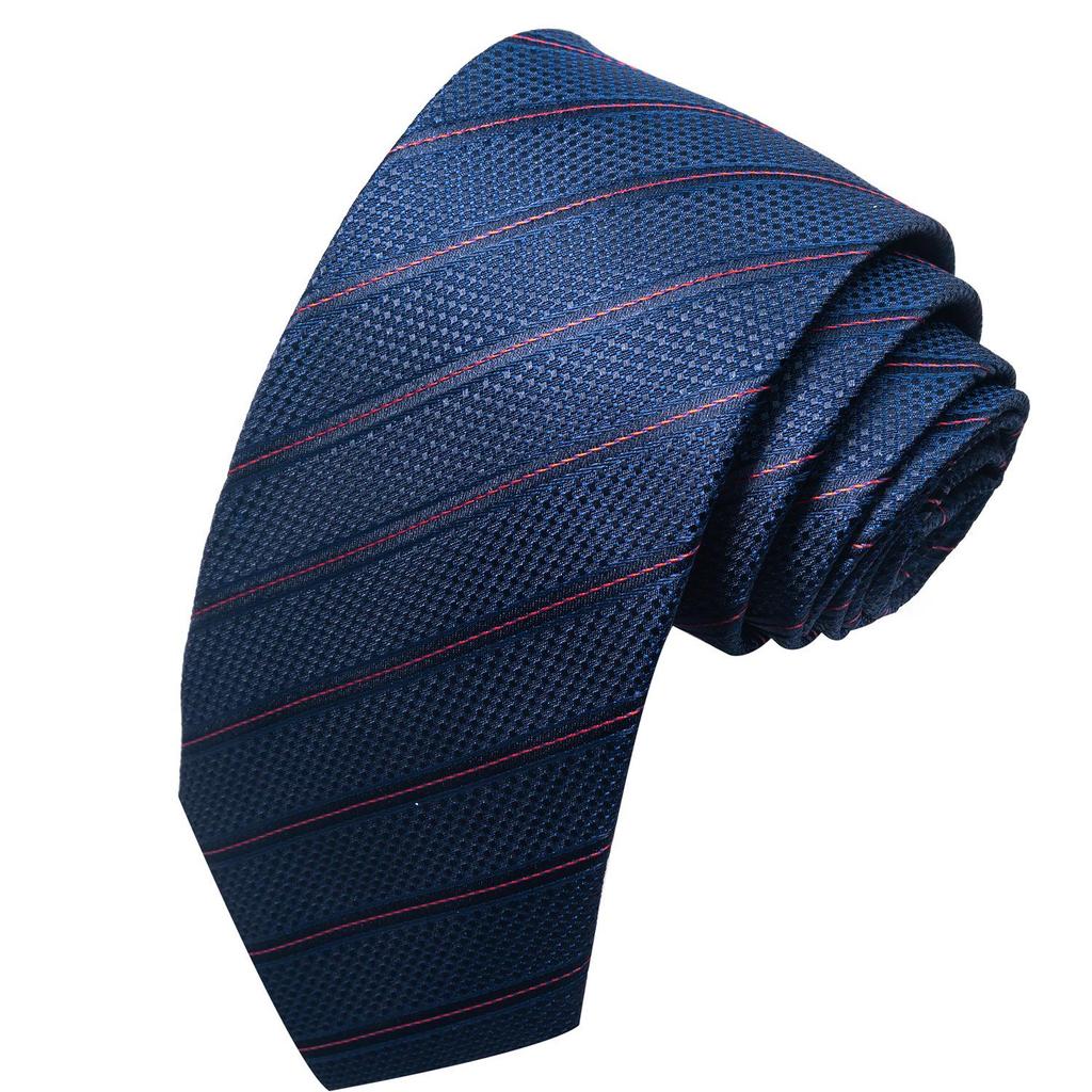 Spring/Summer Blue Series Men's Yarn-Dyed Jacquard Tie - British Style, Hand-Tied, Business Fashion