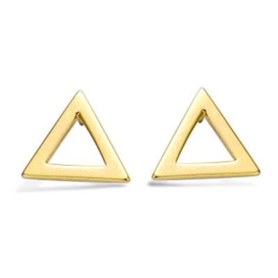 [R7151] - Gold Plated 'Triangles' Earrings - 10x10 Mm