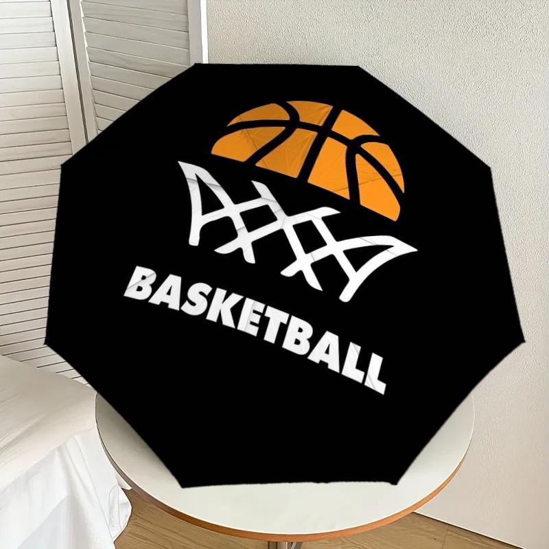 1pc Basketball Hoop Design Umbrella with Plastic Handle,Suitable for All Seasons Home Travel Outdoor UmbrellaDD080