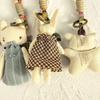 Puppy Handmade Animal Pendant Kitty Korean Style Keychain Creative Cat Dog Keyring  Bag Hanging