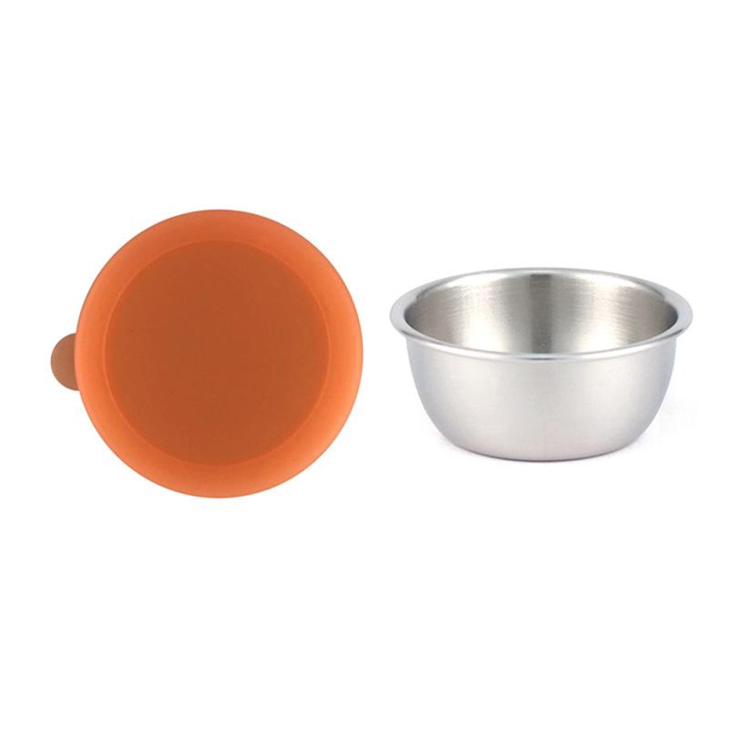Stainless Steel Sauce Containers With Silicone Lids Reusable Leak-proof Condiment Cup Salad Dressing