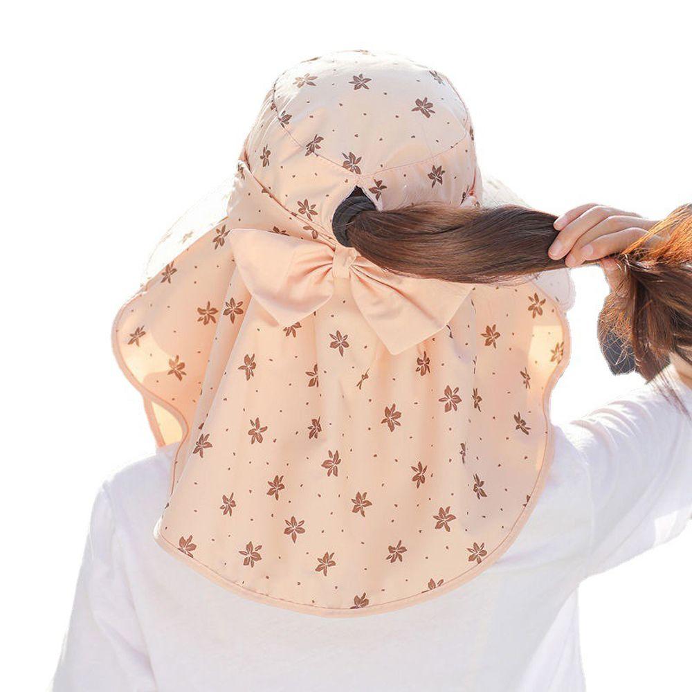 Do Farming Work Summer UV Protection Flower Print Bucket Hat Women Sun Hat With Neck Flap