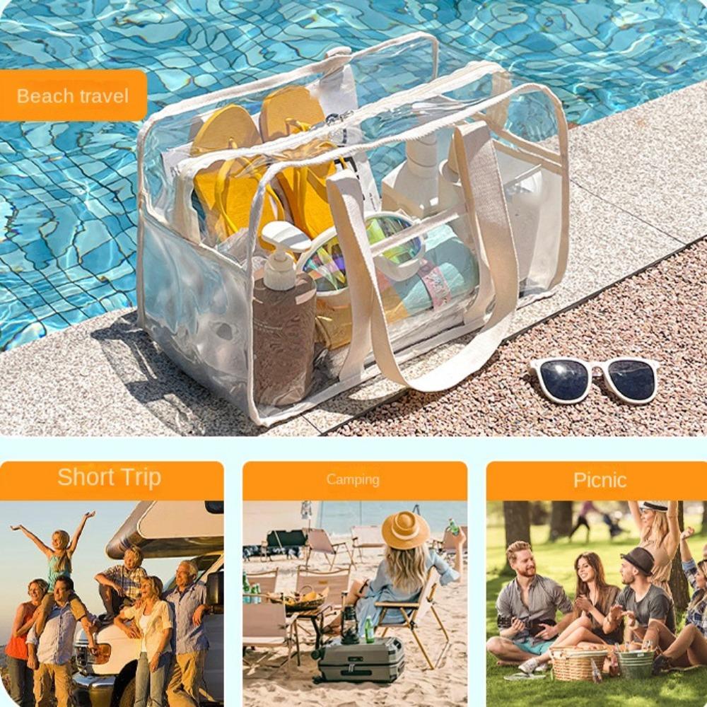 PVC Transparent Makeup Bag Waterproof Beach Handbag Fashion Swimming Storage Bag  Sports