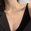 Korean Fashion Sex Heart Titanium Steel Necklace Simple Trend Micro -Inlaid Zircon Pendant Cold Wind Necklace Jewelry Wholesale