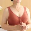 Cotton Cup Front Zipper Underwear Stainless Steel Vest Style Oversized Bra Solid Color Lightweight Breathable Soft Comfortable Casual Tank Top