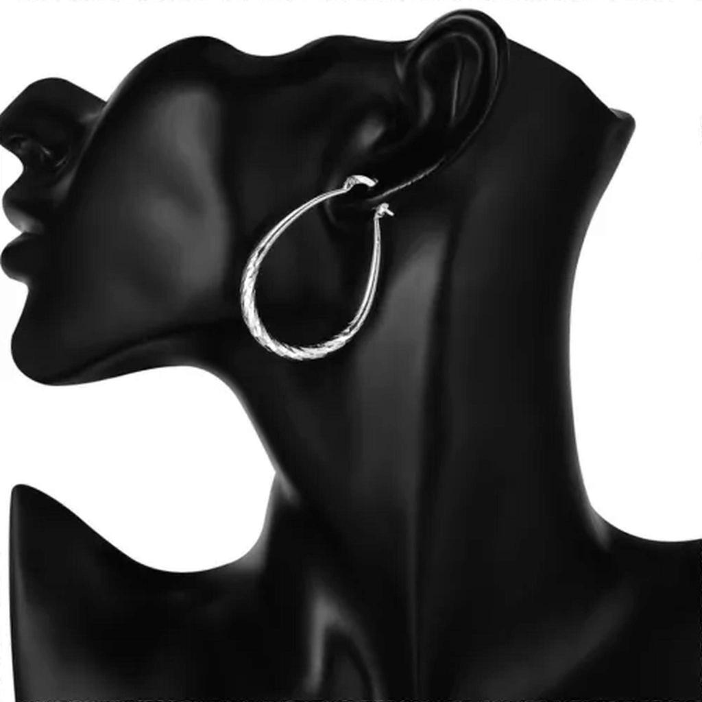 RSAMD Hot 925 sterling Silver charms beautiful hoop earrings for woman fashion jewelry-Silver