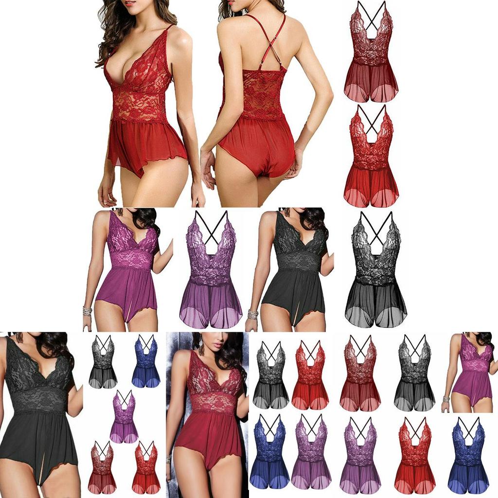 Women V Neck Lingerie Cross Back Babydoll With Adjustable Criss Cross Straps And Plus Size Options