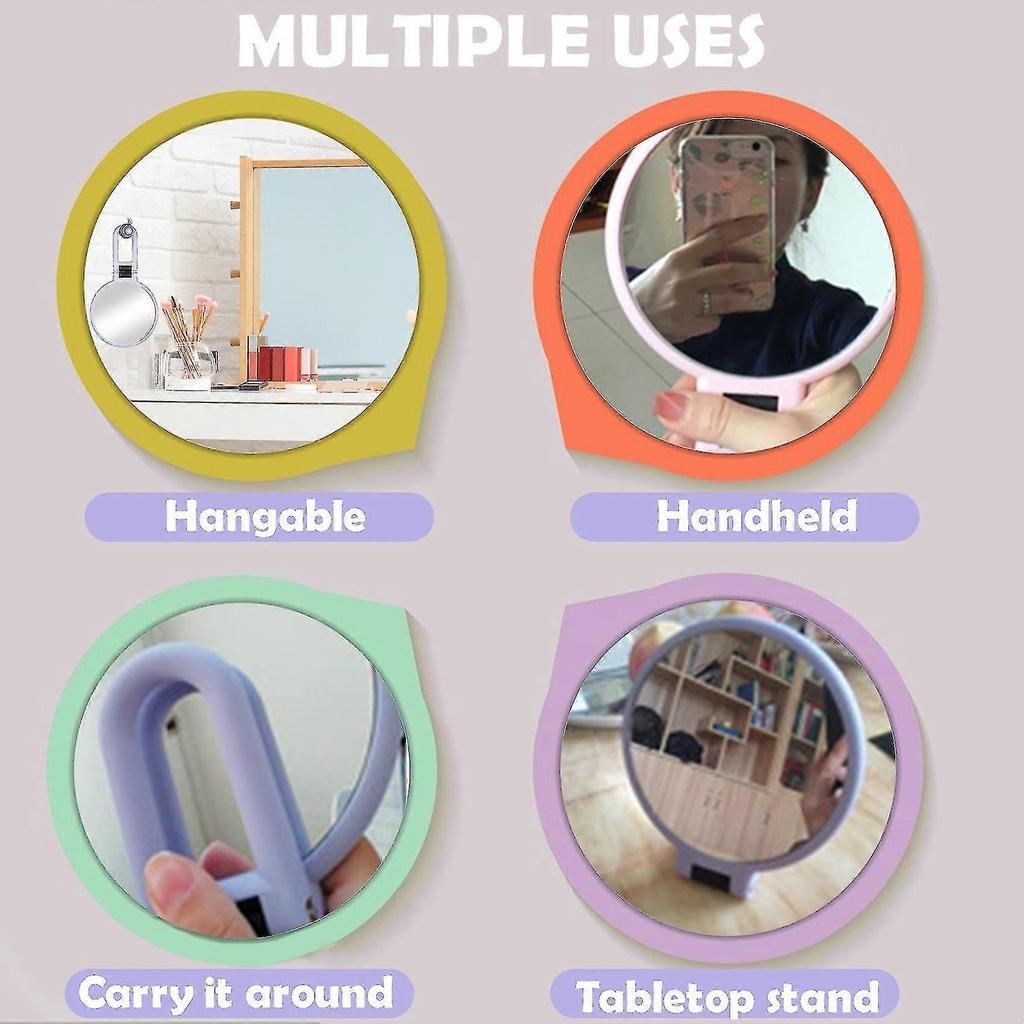 Magnifying Mirror Folding Handheld Mirror Double Sided Pedestal Mirror Travel Makeup Mirror - 15x/white