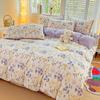 Flowers Print Bedding Comforter Set with Pillowcase Bed Sheet Single Full Size Bed Linen Duvet Cover Set Queen/King Double Bed