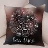 Coffee Time Cushion Cover Colorful Stacked Cup Design Polyester Bedroom Decor Throw Pillow Case