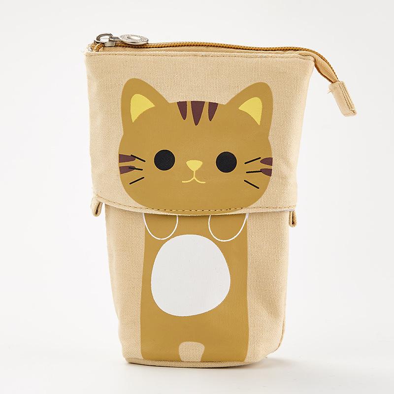 Cute Large Capacity Retractable Pencil Case Kawaii Pen Box Girls Cosmetic Storage Bag