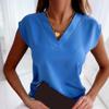 V Neck Blouse Casual Women Fashion Summer Short Sleeve Office Tops Mujer 2023 Ladies Elegant Simple Shirts Woman Clothing 25684