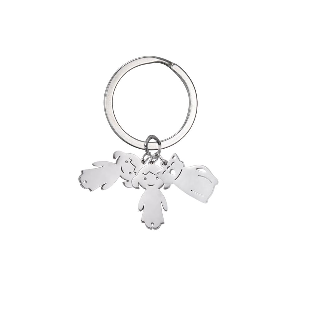 Personalized Keychain Custom Boy Girl Key Chain Family Mother Kid Child Gift For Woman Men Couple Stainless Steel Jewelry