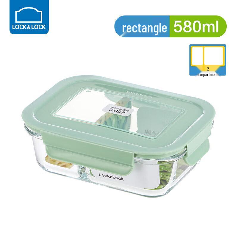 LocknLock 2-Compartment Plastic Lunch Box 580ml