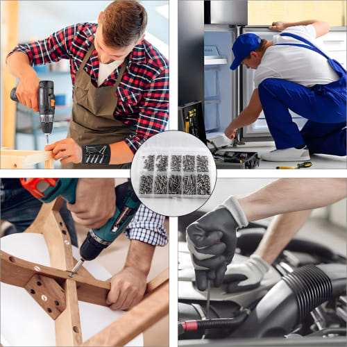 Zmbroll 560pcs Flat Head M2.5 Machine Screws, 304 Stainless Steel, Full Thread, Fasteners, Bolts, Nuts, Assorted Kit, M2.5x4/5/6/8/10/12/14/16/18mm