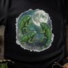Moonlit Iguana Trio Graphic T Shirt, Three Iguanas Full Moon Tshirt, Mystical Reptile Garment Dyed Tee, Celestial Lizard Lover Top