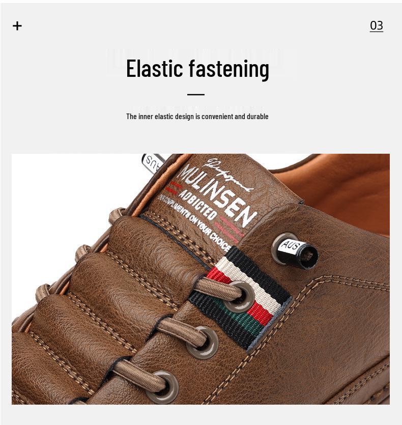 2025 Spring/Autumn Men's Genuine Leather Sneakers - Versatile, Breathable, and Soft Sole Casual Shoes