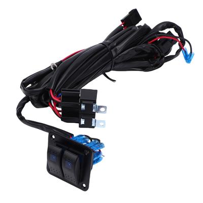 16AWG LED Light Bar Wiring Harness Kit 2 Gang On Off Rocker Wire Harness for Cars Boat ATV Trucks 4 S