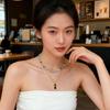 Collana clavicolare con perline di pietra naturale turchese per donna, gioielli di lusso di nicchia