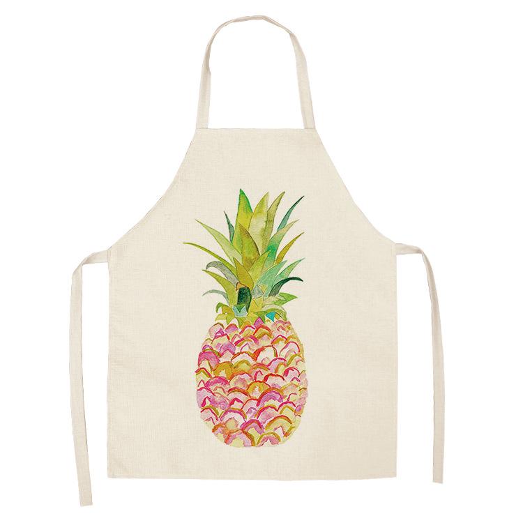 Matlagning Bakförkläde Ny frukt Ananas Köksförkläde Anti-fläckar Linne Kockförkläde för män och kvinnor Rengöringsverktyg