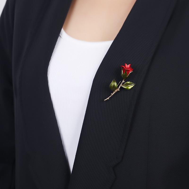 Plant simple literary brooch Little Prince rose high-end retro pin versatile corsage accessories women