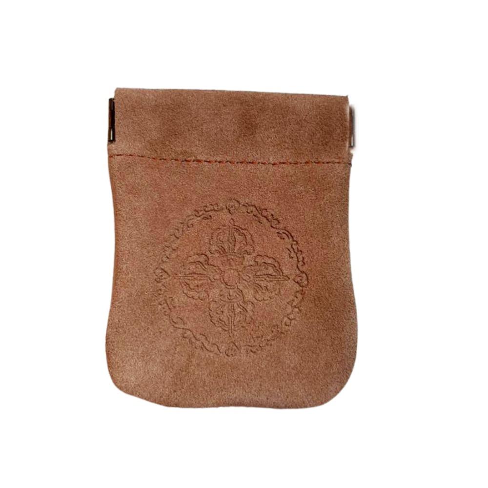 

Сумка-держатель для украшений из коровьей кожи, браслеты, кольца, квадратный кошелек для монет, сумка для хранения украшений, унисекс коричневый