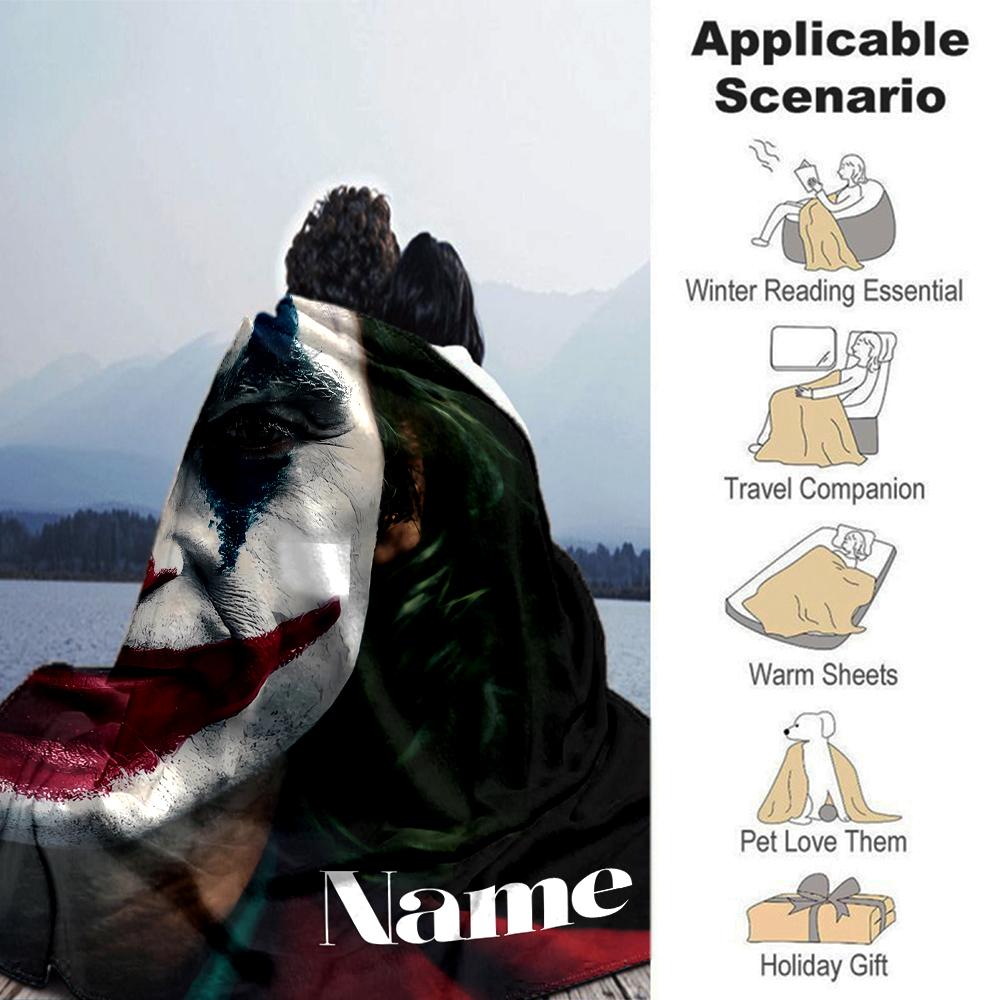 Customiz Name Personality Joker Blanket Soft &Warm Sofa Office Bed Travel Lunch Break Blanket, Gift Suitable All Seasons