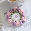 Colorful Handmade Crochet Threedimensional Petal DIY Splicing Bags Clothes Insulated Coaster Cotton Thread Cup Pad Decor Cup Mat