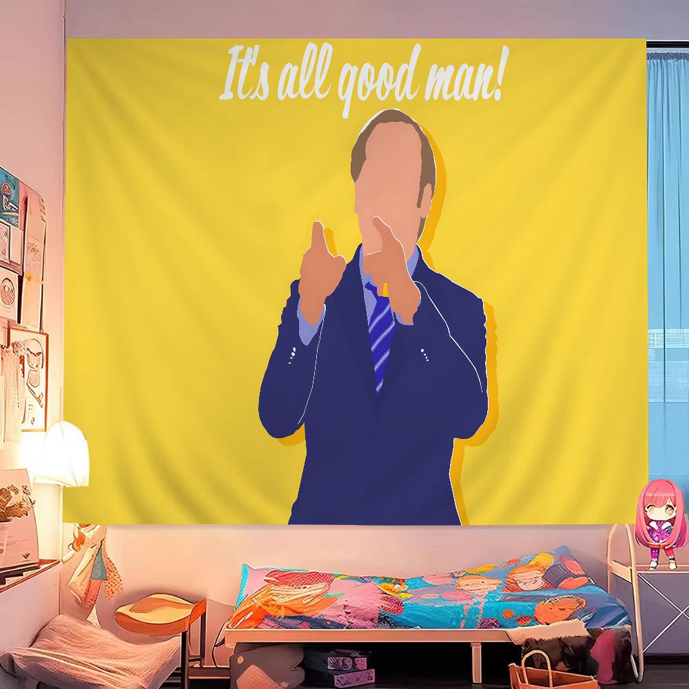 Classic Movies Better Call Saul Cartoon Tapestry Hippie Flower Wall Carpets Dorm Decor Art Home Decor
