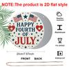 Patriotic Independence Day Metal Aluminum Wall Decor - 2D Flat Print American Flag Design with Stars, Stripes & "Happy 4th of July" Text