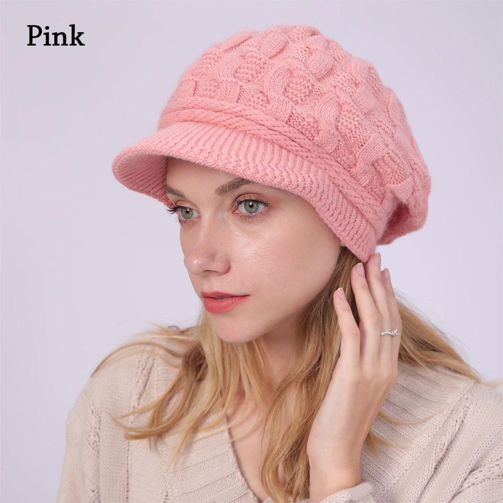 Casual Rabbit Hair Warm Knitted Beret Hat Beanie Cap Peaked Hat